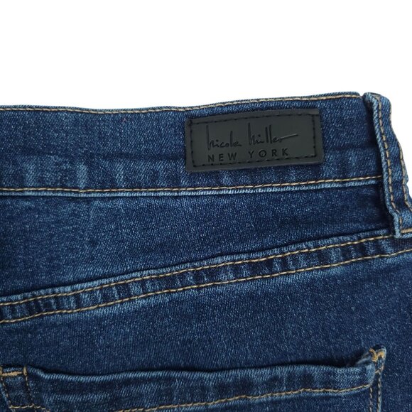 Nicole Miller Jeans Soho High Rise Ankle Skinny Size 14 Stretch Distressed Dark - Picture 15 of 15